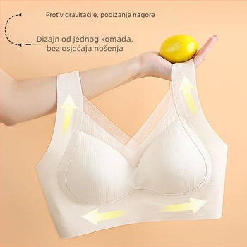 Bežični push-up mrežni grudnjak s punim košaricama, stražnje troredno kopčanje, najlon s podstavom od spandexa (<30%)
