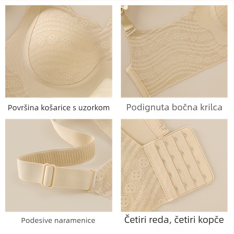 Patachou bežični, bezšivni grudnjak za male grudi, nježna podrška, tanke košarice, oblikovanje bočnih grudi