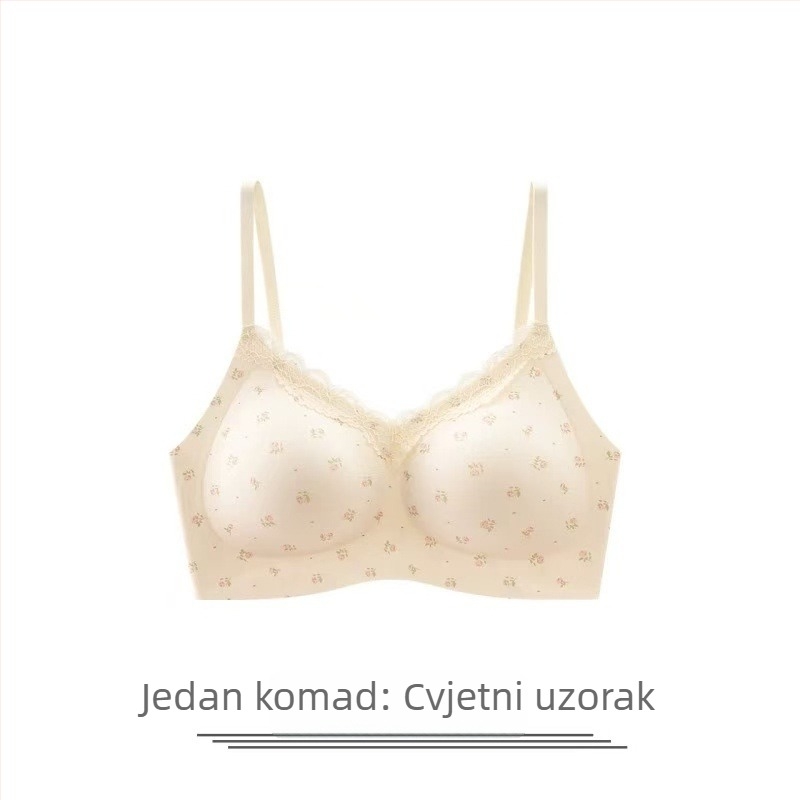 Ženski grudnjak, bežični, bezšavni, 3/4 košarice, tanke oblikovane košarice, fiksne naramenice