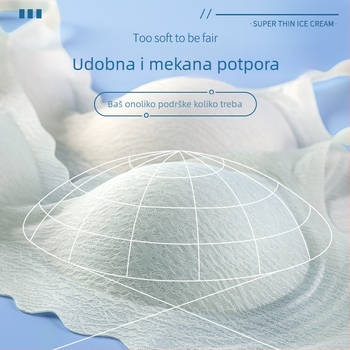 Ženski bešični grudnjak od ice silk materijala, prozračan, bez žice, latex košarice s perforacijama, ultra-tanke oblikovane šalice s pjenastom podlogom za ljetnu udobnost