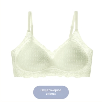 Ženski bešični grudnjak od ice silk materijala, prozračan, bez žice, latex košarice s perforacijama, ultra-tanke oblikovane šalice s pjenastom podlogom za ljetnu udobnost