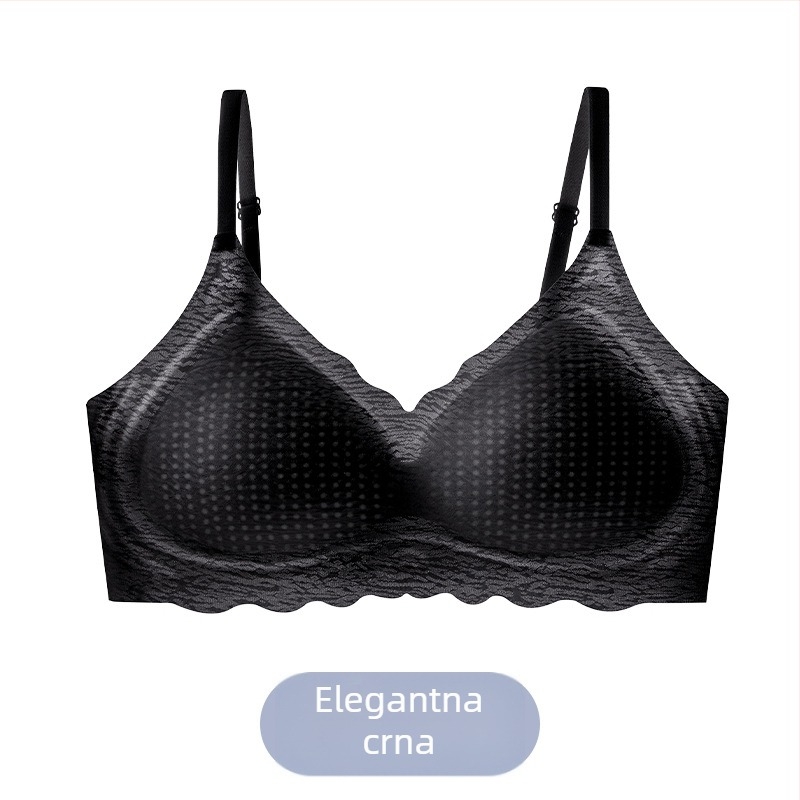 Ženski bešični grudnjak od ice silk materijala, prozračan, bez žice, latex košarice s perforacijama, ultra-tanke oblikovane šalice s pjenastom podlogom za ljetnu udobnost