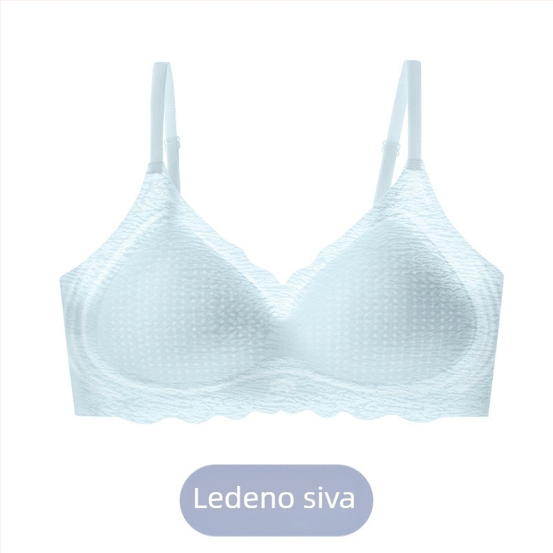 Ženski bešični grudnjak od ice silk materijala, prozračan, bez žice, latex košarice s perforacijama, ultra-tanke oblikovane šalice s pjenastom podlogom za ljetnu udobnost