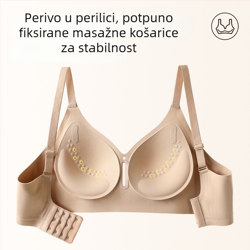 Ljetni tanki grudnjak s fiksnom čašicom za male grudi, protiv opuštanja, udobna meka potpora, besprijekorno donje rublje za žene