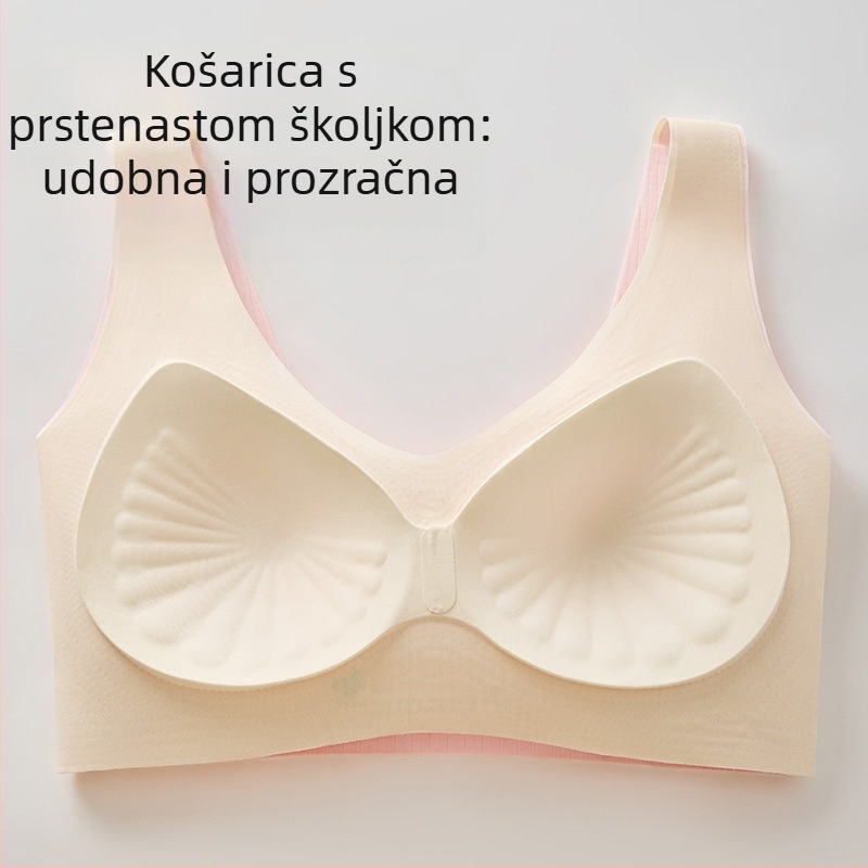 Nova bešavna ženska grudnjica s integriranim fiksnim košaricama, bez žica, push-up, oblikovanje bočnih, protiv opuštanja, lijep leđa za spavanje