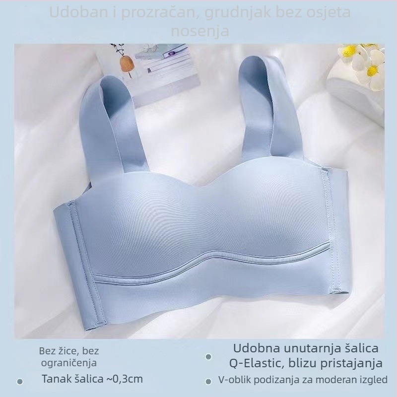 Najlon grudnjak bandeau bez naramenica, ljetni model, 3/4 košarice, tanki oblikovani košarice, stražnje kopče s tri reda