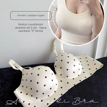 Push-Up bešavni grudnjak s 3 cm debelim jastučićem, 3/4 košarica, sjajna površina, za male grudi