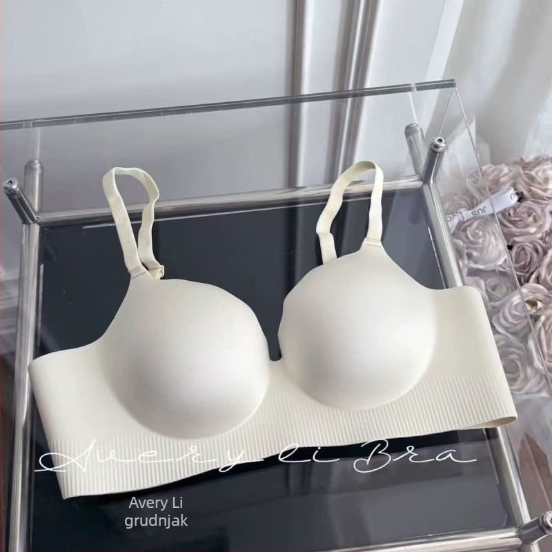 Push-Up bešavni grudnjak s 3 cm debelim jastučićem, 3/4 košarica, sjajna površina, za male grudi