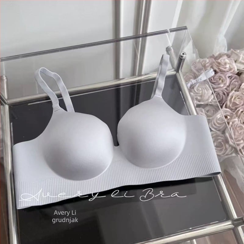 Push-Up bešavni grudnjak s 3 cm debelim jastučićem, 3/4 košarica, sjajna površina, za male grudi