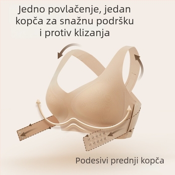 Grudnjak za korekciju držanja s prednjim zatvaračem, podizanje i oblikovanje, 3/4 košarica, srednji oblik, najlon
