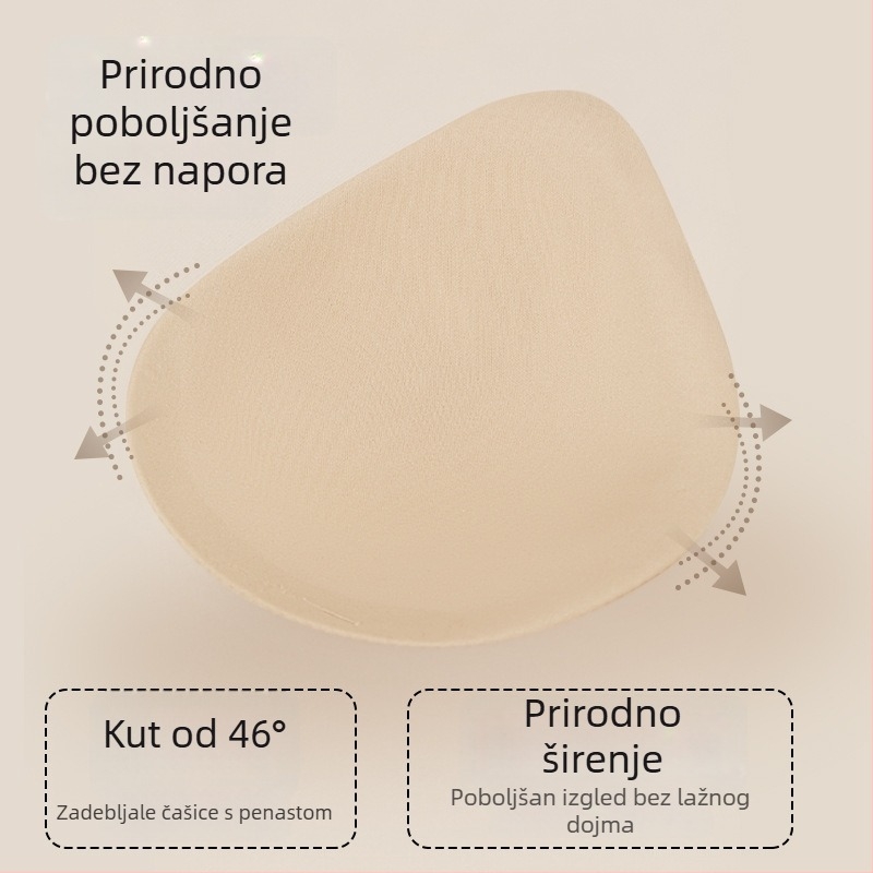 Grudnjak za korekciju držanja s prednjim zatvaračem, podizanje i oblikovanje, 3/4 košarica, srednji oblik, najlon