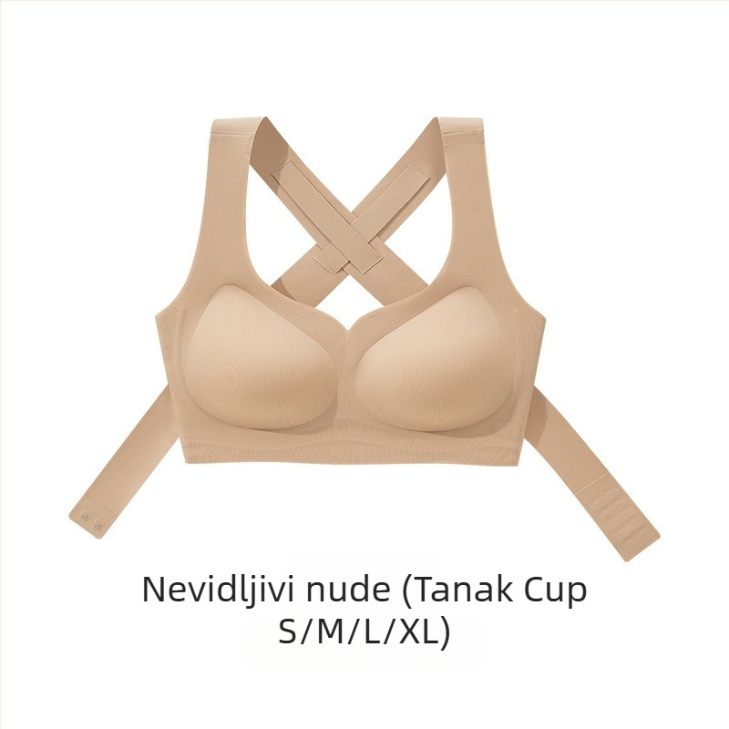 Grudnjak za korekciju držanja s prednjim zatvaračem, podizanje i oblikovanje, 3/4 košarica, srednji oblik, najlon