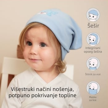 Nidobear Dječji šal za vrat od 100% pamuka, zimski, s motivom crtanog lika, unisex
