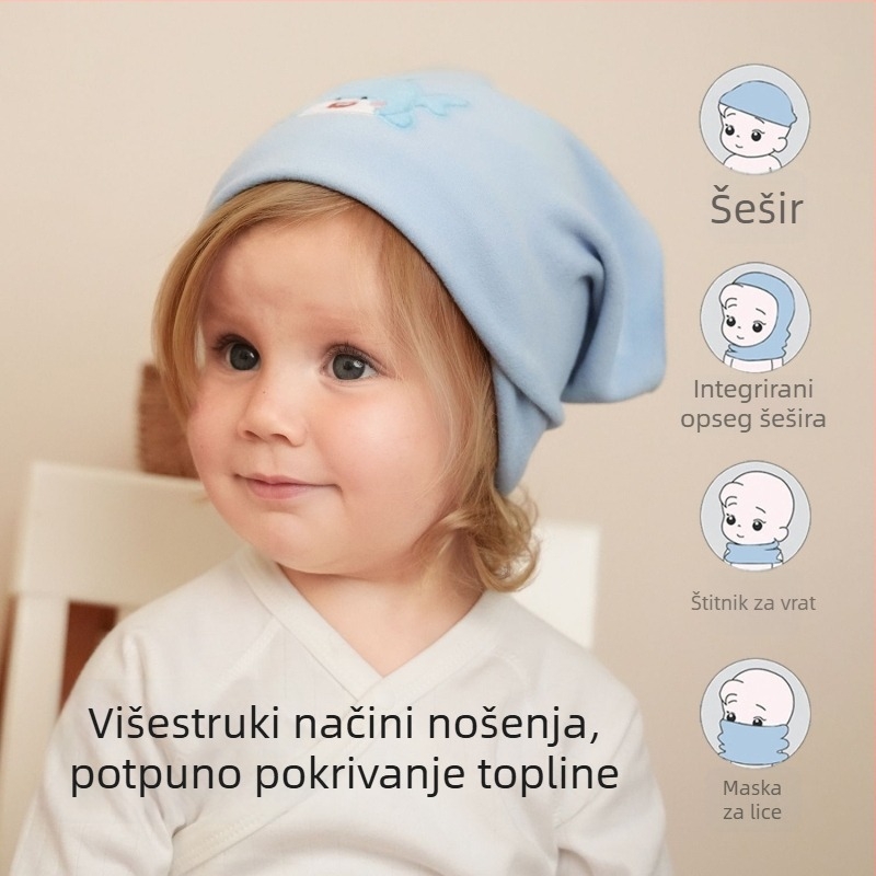 Nidobear Dječji šal za vrat od 100% pamuka, zimski, s motivom crtanog lika, unisex