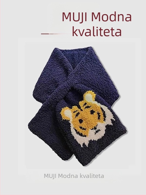 Šal s jednostavnim pletenjem, topao, otporan na vjetar, tkanina polu-velur, zimsku upotrebu