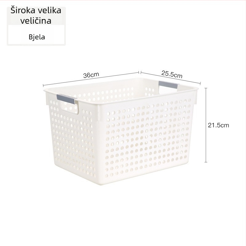 Plastična košara za skladištenje, debela, prijenosna, tkanog dizajna, model LD6070-6073, pogodna za kuhinju – skladištenje voća, povrća, grickalica i ostalih stvari
