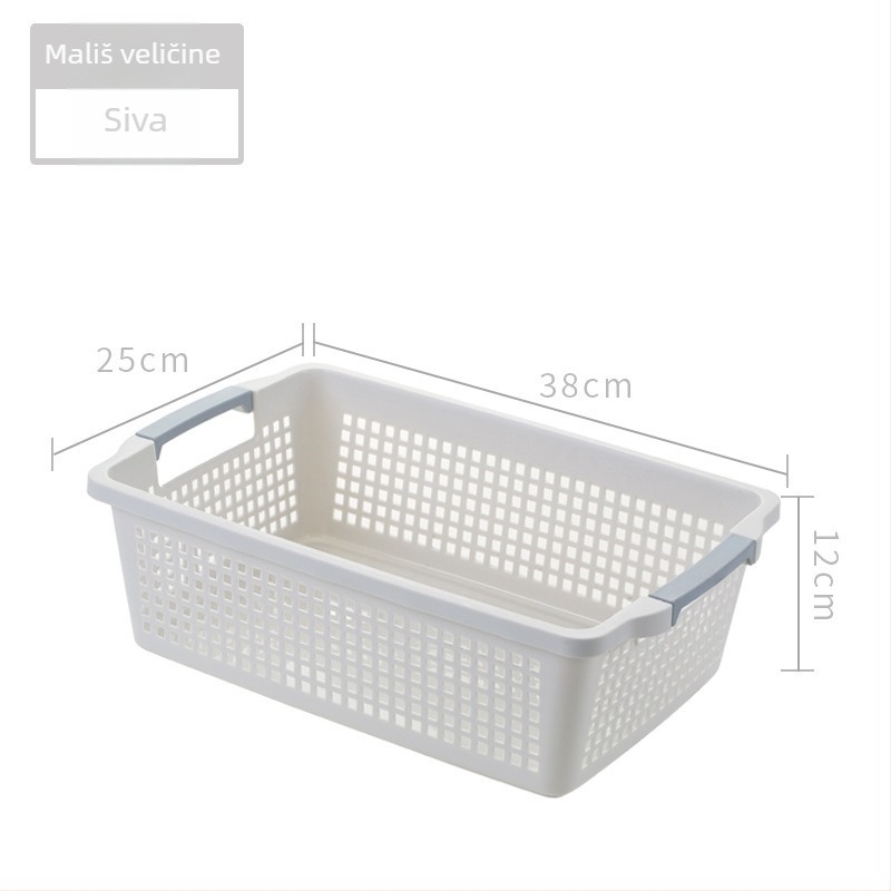 Plastična košara za skladištenje, debela, prijenosna, tkanog dizajna, model LD6070-6073, pogodna za kuhinju – skladištenje voća, povrća, grickalica i ostalih stvari