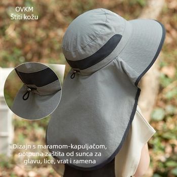 Dječja kapa za sunce s UV zaštitom, velikim obodom, ribarskim stilom, ljeto