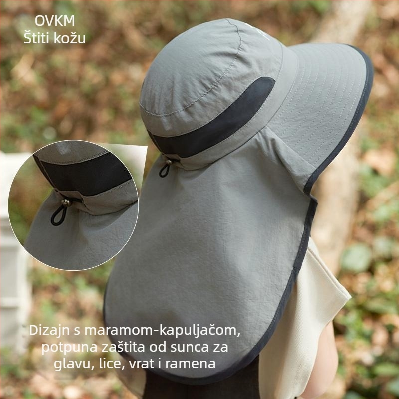 Dječja kapa za sunce s UV zaštitom, velikim obodom, ribarskim stilom, ljeto