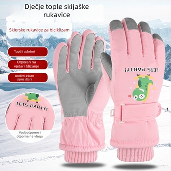 Dječje skijaške rukavice - flis podstava, 4-slojna, kompatibilne s dodirnim zaslonom, tople