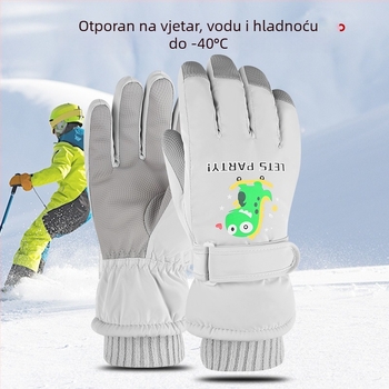 Dječje skijaške rukavice - flis podstava, 4-slojna, kompatibilne s dodirnim zaslonom, tople