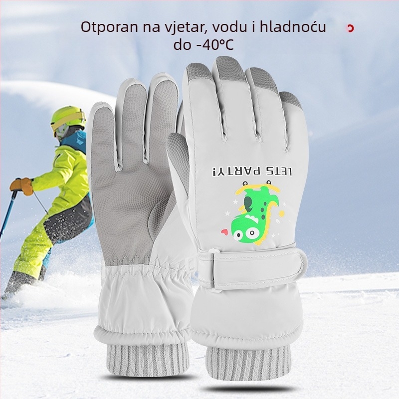 Dječje skijaške rukavice - flis podstava, 4-slojna, kompatibilne s dodirnim zaslonom, tople