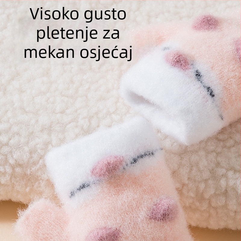 Dječje rukavice s polugom prsta od umjetnoga kašmira, fleece podstavljene, s karikaturnim uzorkom, za uzrast 0-2 godina, jesen/zima