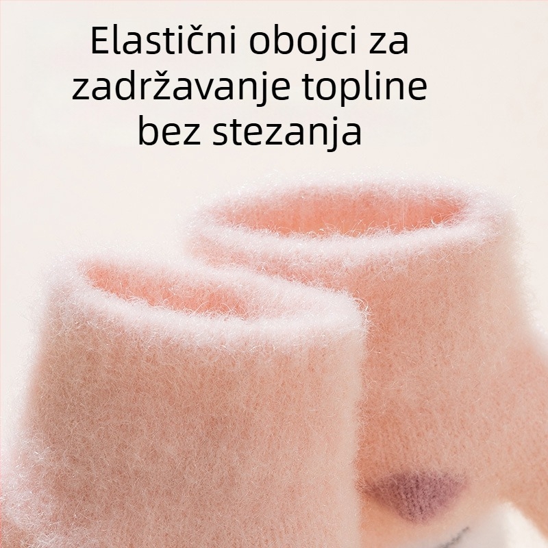Dječje rukavice s polugom prsta od umjetnoga kašmira, fleece podstavljene, s karikaturnim uzorkom, za uzrast 0-2 godina, jesen/zima