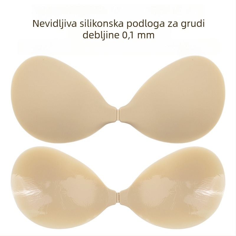 Čvrste silikonske podloške za dojke s kružnim čašicama, ultra tanke, nevidljive i bez šavova, podižu i skupljaju bočni dio dojke, samoljepljivi grudnjak za svadbenu haljinu