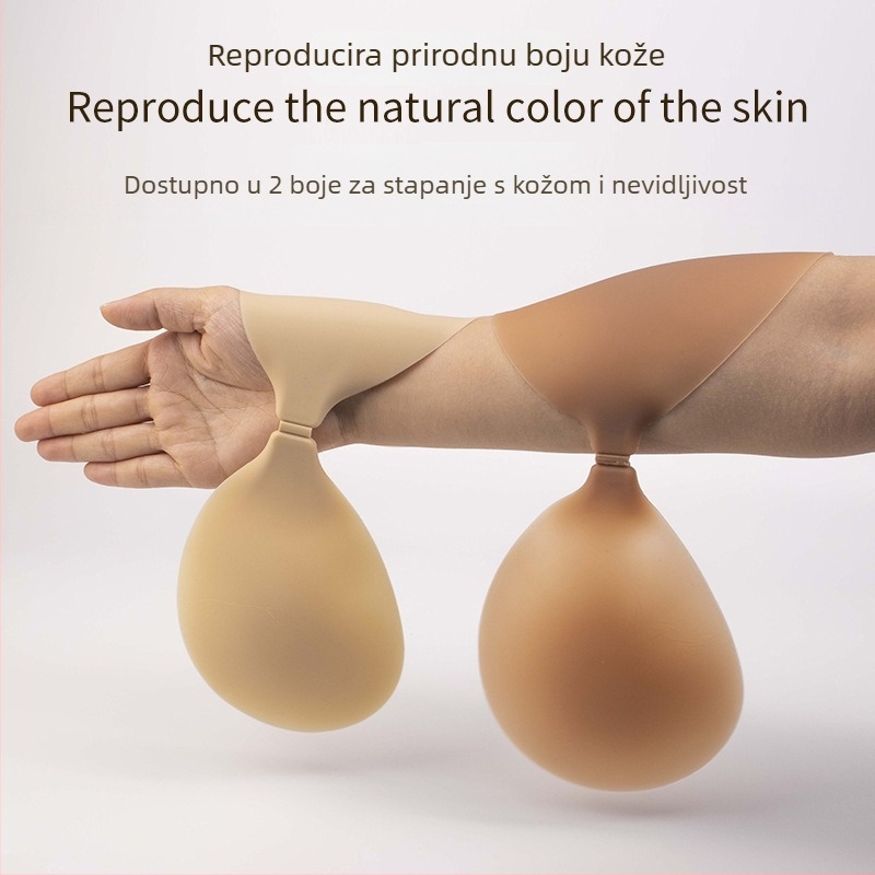 Čvrste silikonske podloške za dojke s kružnim čašicama, ultra tanke, nevidljive i bez šavova, podižu i skupljaju bočni dio dojke, samoljepljivi grudnjak za svadbenu haljinu