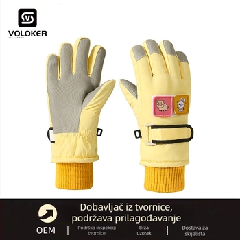 Dječje rukavice za skijanje - od tekstila, tople s flis podstavom, otporne na vjetar i vodonepropusne, za zimu i proljeće, za uzrast 4–13 godina