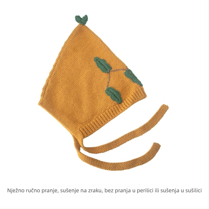 Dječja kapa od 100% merino vune, topla, prozračna, upija znoj, s izrađenim cvjetnim motivom, jesensko-zimski stil, unisex