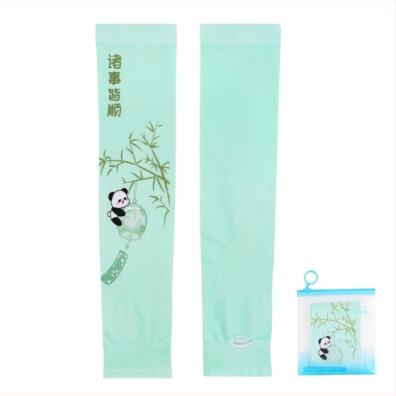 Dječje rukave za UV zaštitu s Panda otiskom, Ice Silk, za ljetnu vanjsku upotrebu