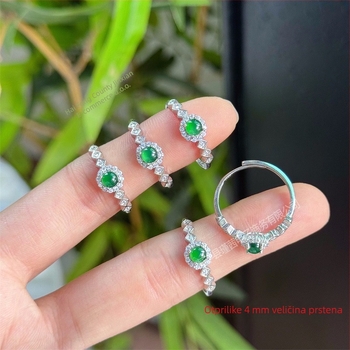 Prsten od S925 srebra, prirodni jade, motiv leptira, luk dizajn, unisex, jednostavan stil