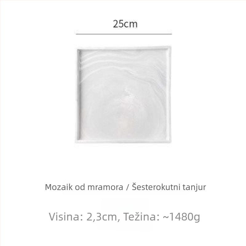 Keramički nordijski okrugli pladanj, jednofarban uzorak, nordijski stil, za posluživanje deserata i sušija