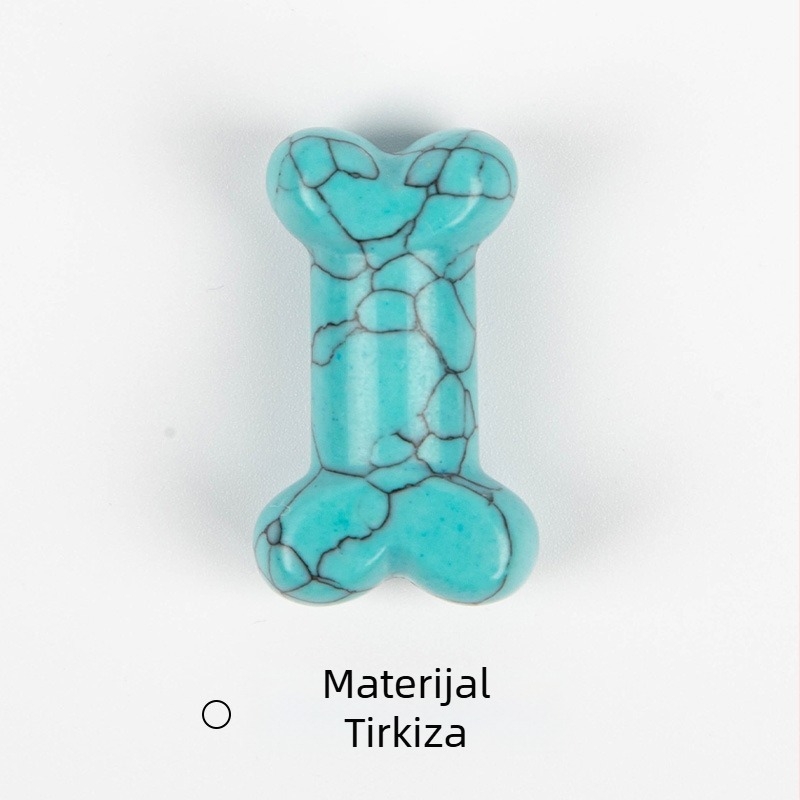 Mini kristalni ukrasi u obliku kostiju — prirodni kristal, graviranje i poliranje, moguć prilagodba, geometrijski oblik