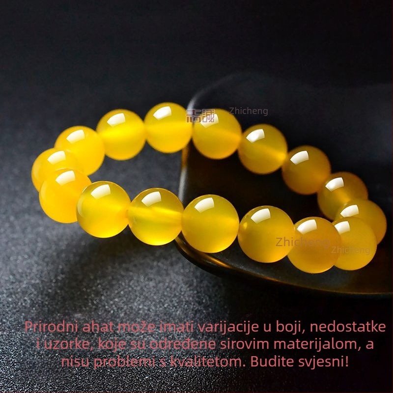 Unisex narukvica od ahata s poliranim geometrijskim perlama