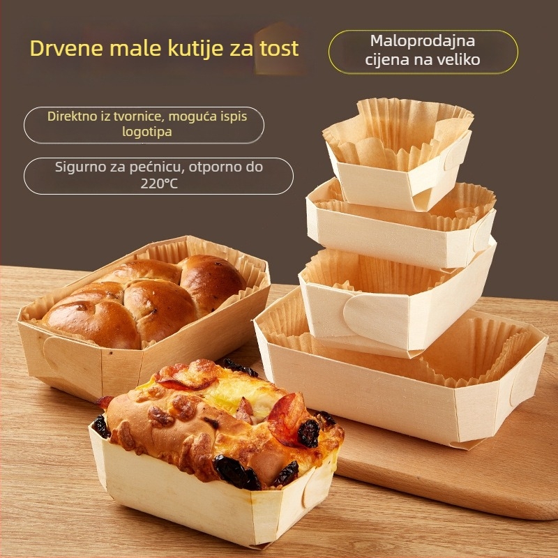 Joe Drveni Mini Kalup za Tost i Kalup za Torte za Pećnicu - Drveni Alat za Pečenje Kruha - Kategorija Kutija Srca, Podrijetlo: Kina
