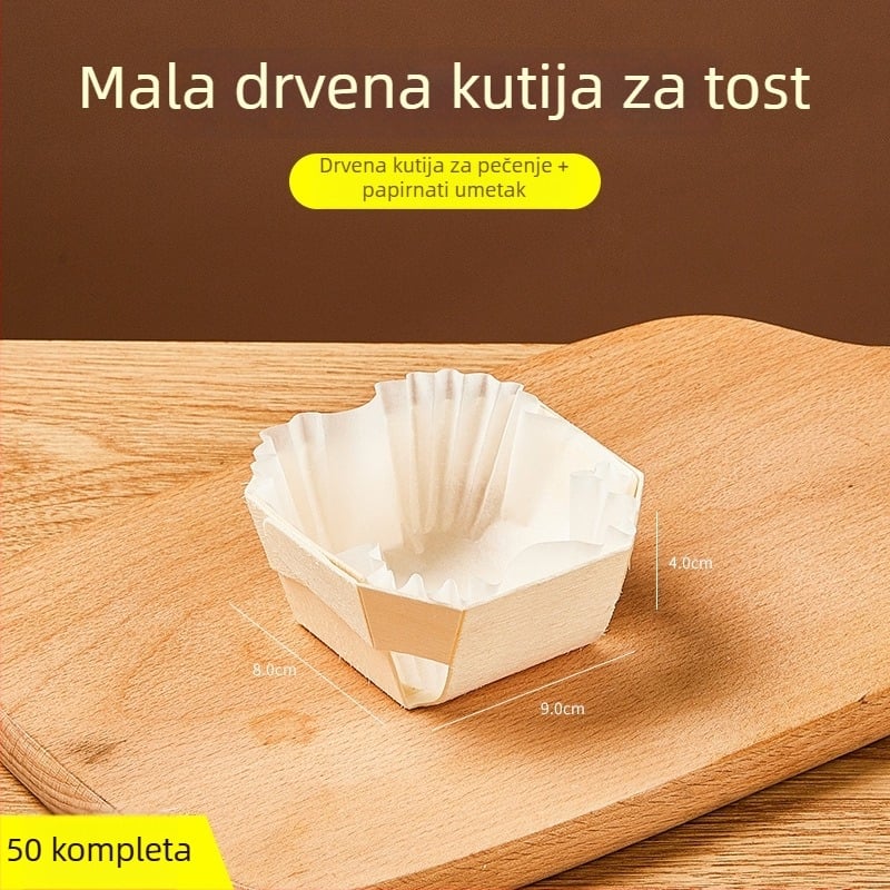 Joe Drveni Mini Kalup za Tost i Kalup za Torte za Pećnicu - Drveni Alat za Pečenje Kruha - Kategorija Kutija Srca, Podrijetlo: Kina