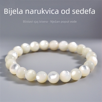 Prirodni narukvica od zlatno-srebrnih vlakana školjke, mjesečev sjaj, Tai Chi uzorak i efekt mačjeg oka, bijela diskna školjka, biserna majčina školjka