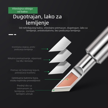 Vrh za lemilo BY905 – Univerzalno unutarnje grijanje, 60W, bakar, vrh u obliku potkove 905S