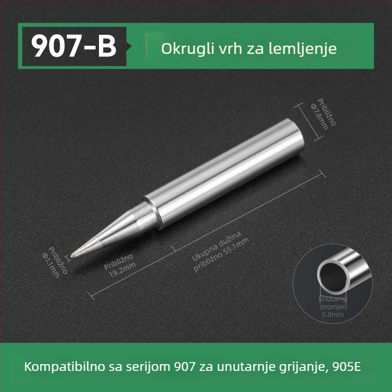 Vrh za lemilo BY905 – Univerzalno unutarnje grijanje, 60W, bakar, vrh u obliku potkove 905S