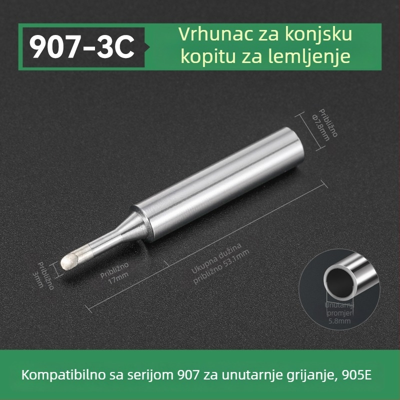 Vrh za lemilo BY905 – Univerzalno unutarnje grijanje, 60W, bakar, vrh u obliku potkove 905S