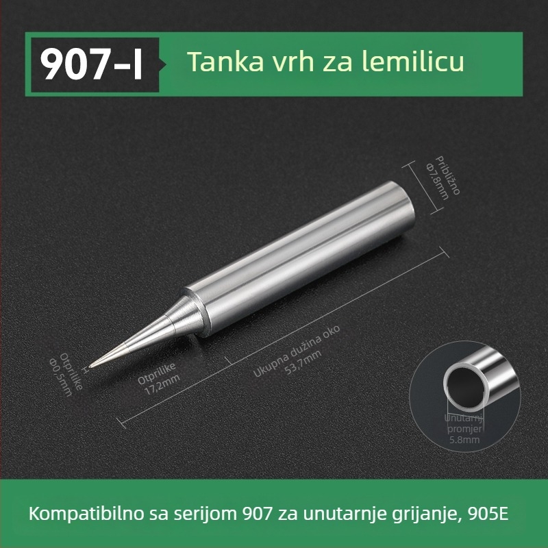 Vrh za lemilo BY905 – Univerzalno unutarnje grijanje, 60W, bakar, vrh u obliku potkove 905S