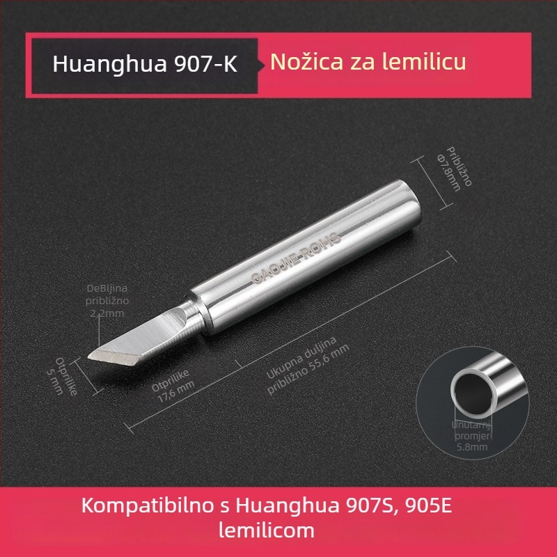 Vrh za lemilo BY905 – Univerzalno unutarnje grijanje, 60W, bakar, vrh u obliku potkove 905S