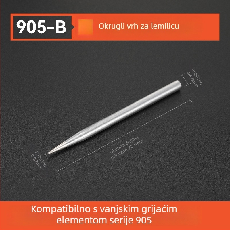 Vrh za lemilo BY905 – Univerzalno unutarnje grijanje, 60W, bakar, vrh u obliku potkove 905S