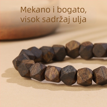 Unisex narukvica od agarwooda s osmeročlanim dijamantnim perlama, visok sadržaj ulja