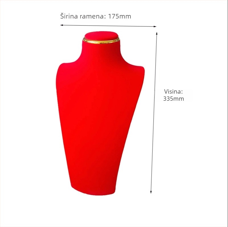 Stalak za nakit od mikrovlakna, portretni oblik, jednostupanjski, vrhunski, ručna izrada