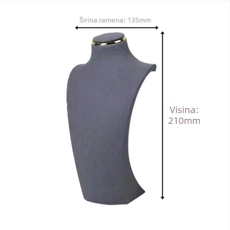 Stalak za nakit od mikrovlakna, portretni oblik, jednostupanjski, vrhunski, ručna izrada