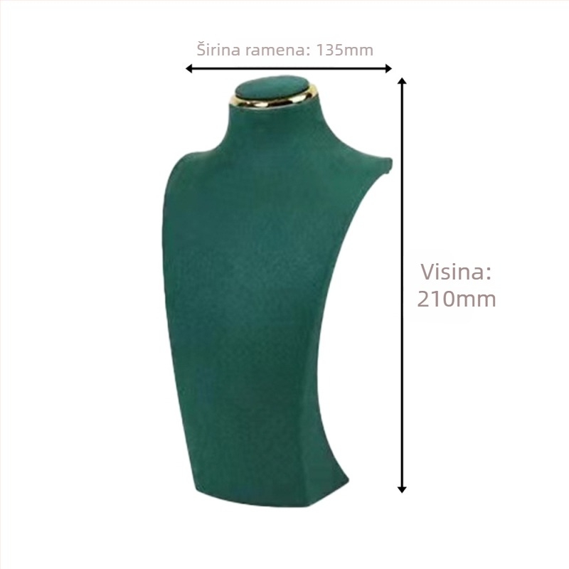 Stalak za nakit od mikrovlakna, portretni oblik, jednostupanjski, vrhunski, ručna izrada